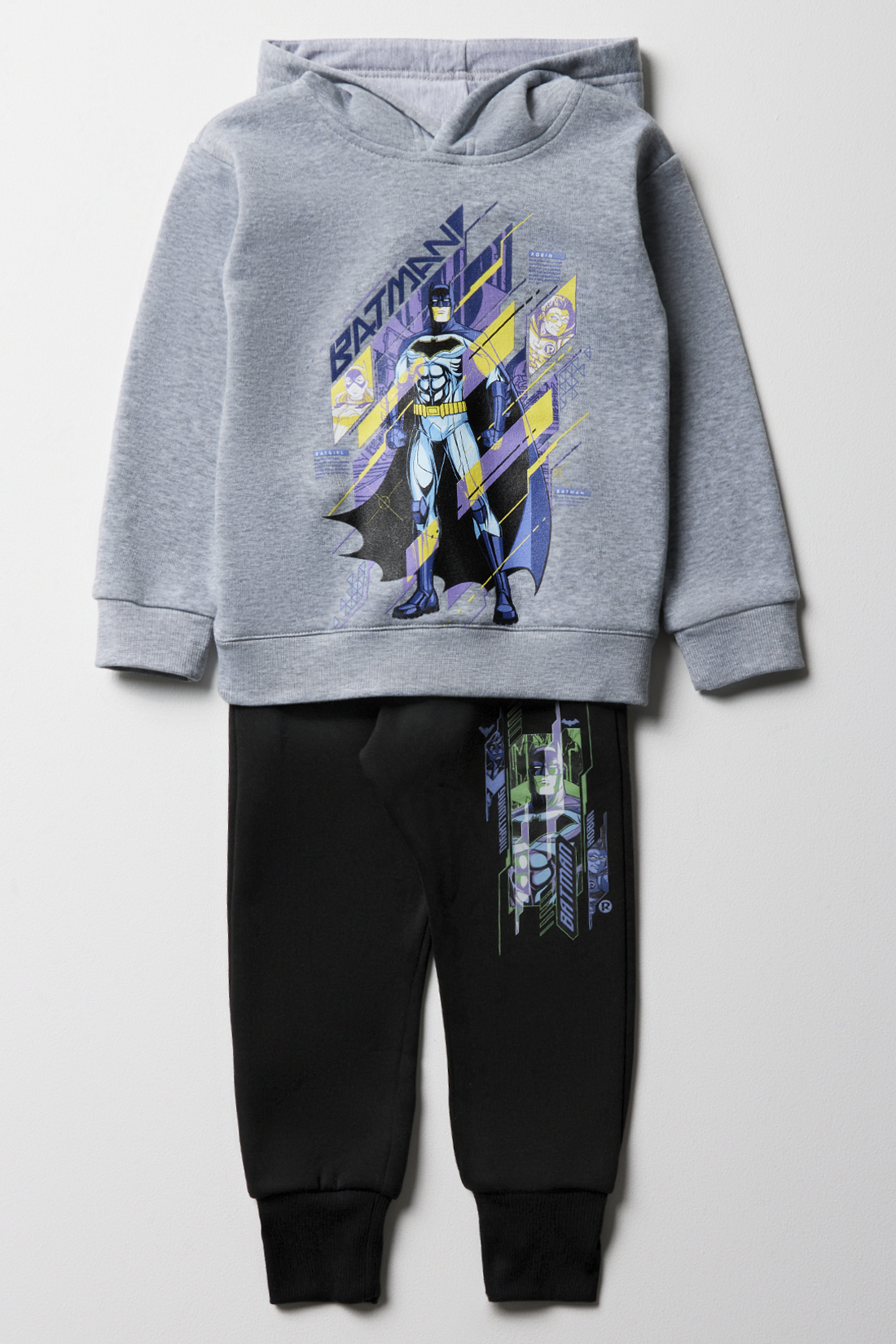 Batman hooded tracksuit grey melange-GREY MELANGE-3-4 YRS