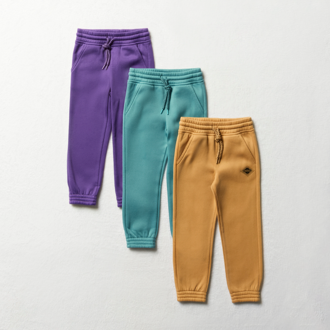 MI 3 pack trackpants tan dark blue and purple-TAN-3-4 YRS