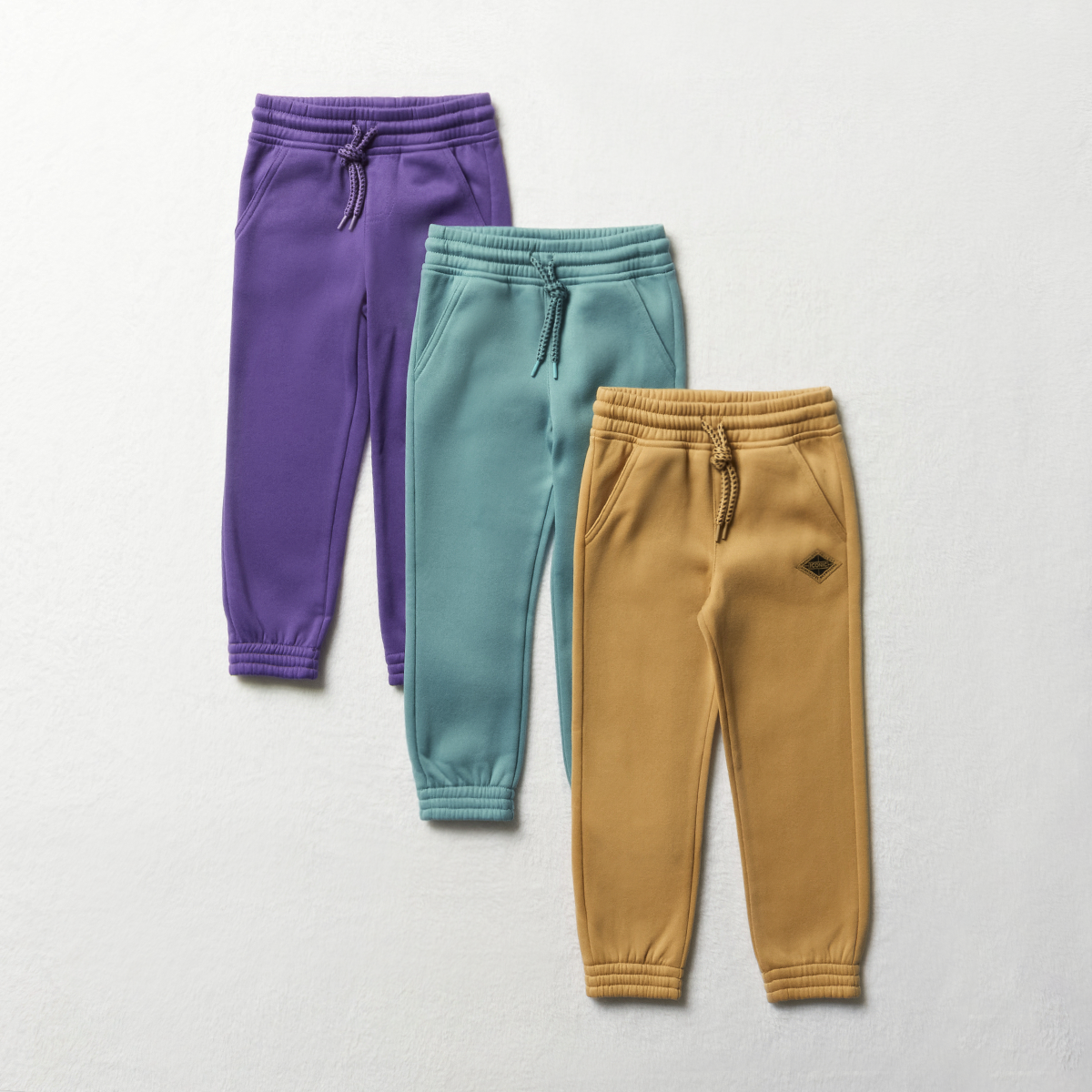 MI 3 pack trackpants tan dark blue and purple-TAN-3-4 YRS