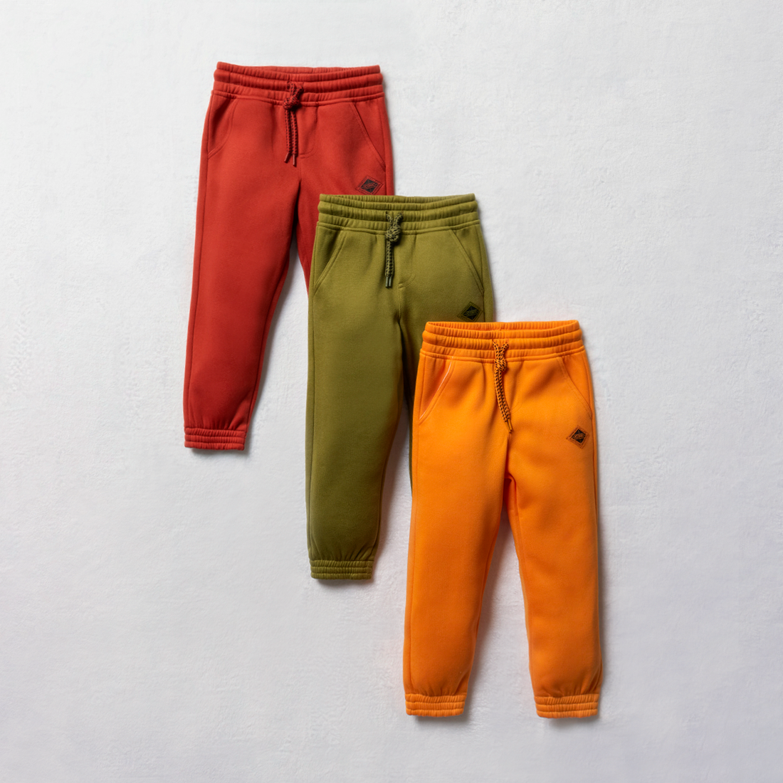 MI 3 pack trackpants fatigue tangerine and burgund-FATIGUE-3-4 YRS