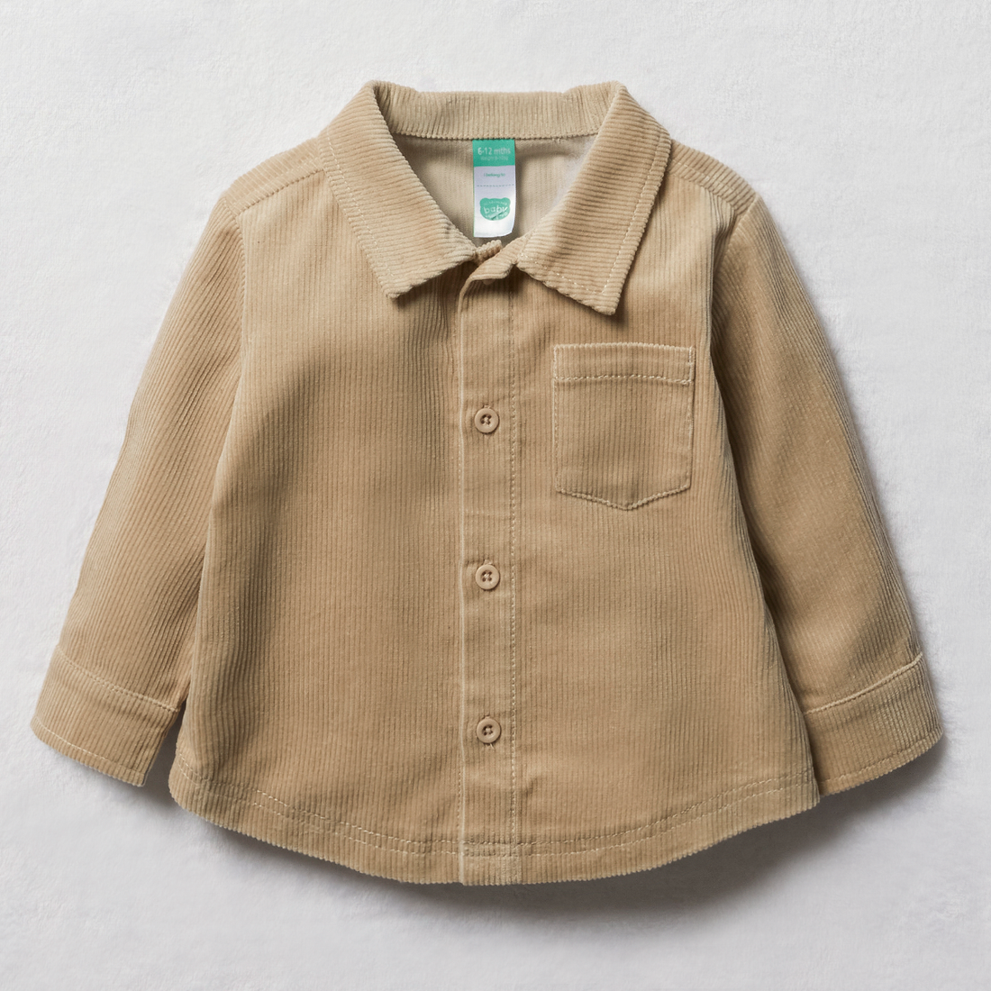 Corduroy ls shirt stone-CREAM-3-6 MTHS