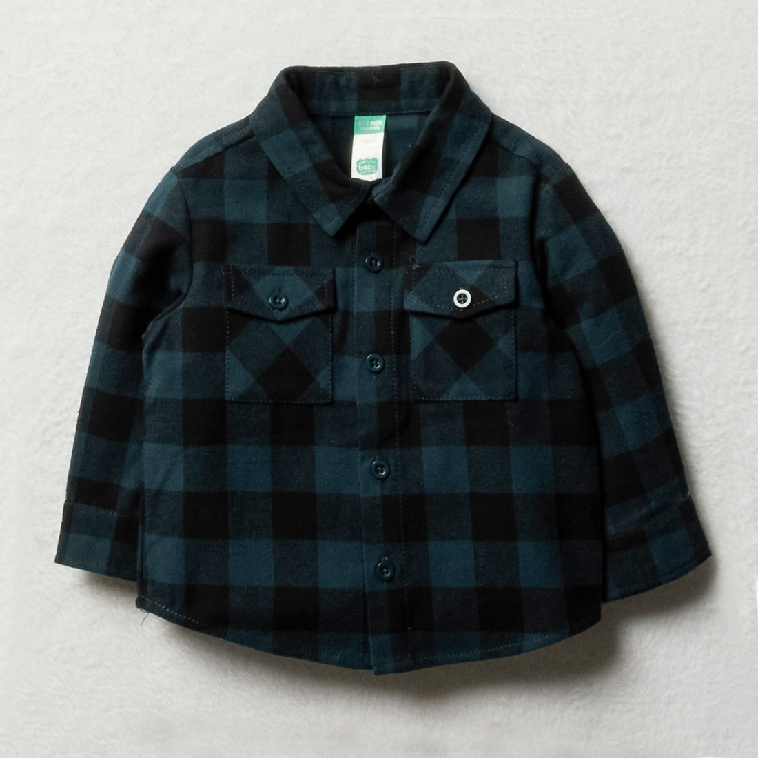 Longsleeved button through shirt teal-TEAL-3-6 MTHS