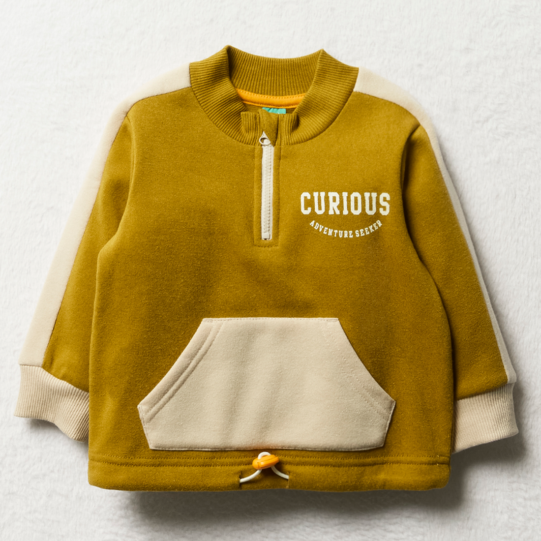 turtleneck quarter zip with colourblocking fatigue-FATIGUE-6-12 MTHS