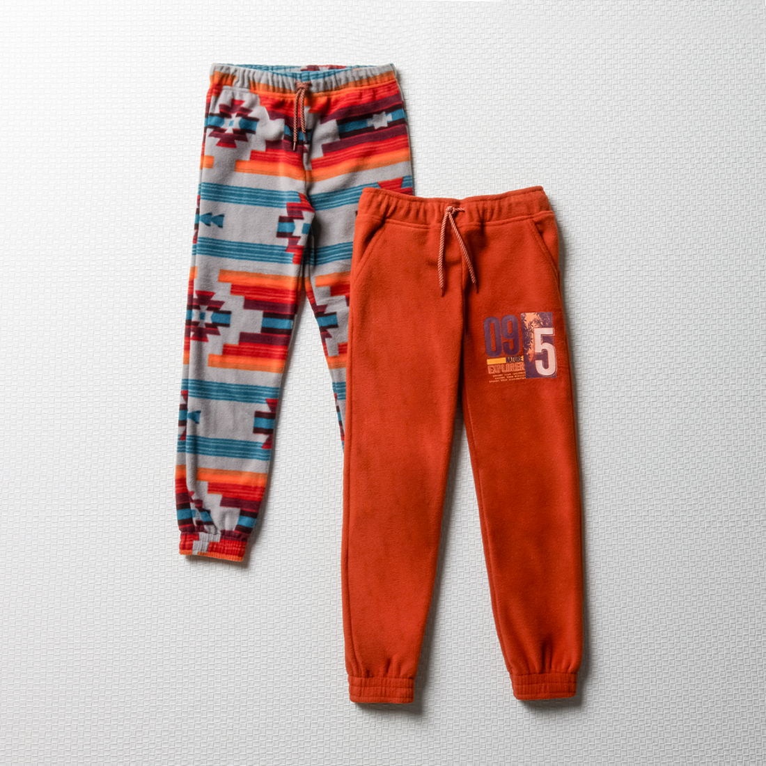 MI 2 pack trackpants fashion polorfleece aztec rus-RUST-3-4 YRS