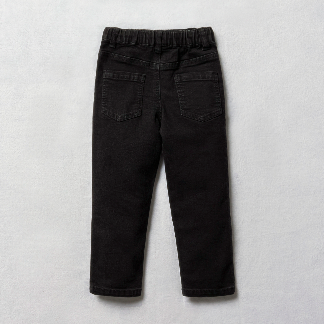 Trousers styled denim baggy cuffless jogger abrasi-BLACK-2-3 YRS