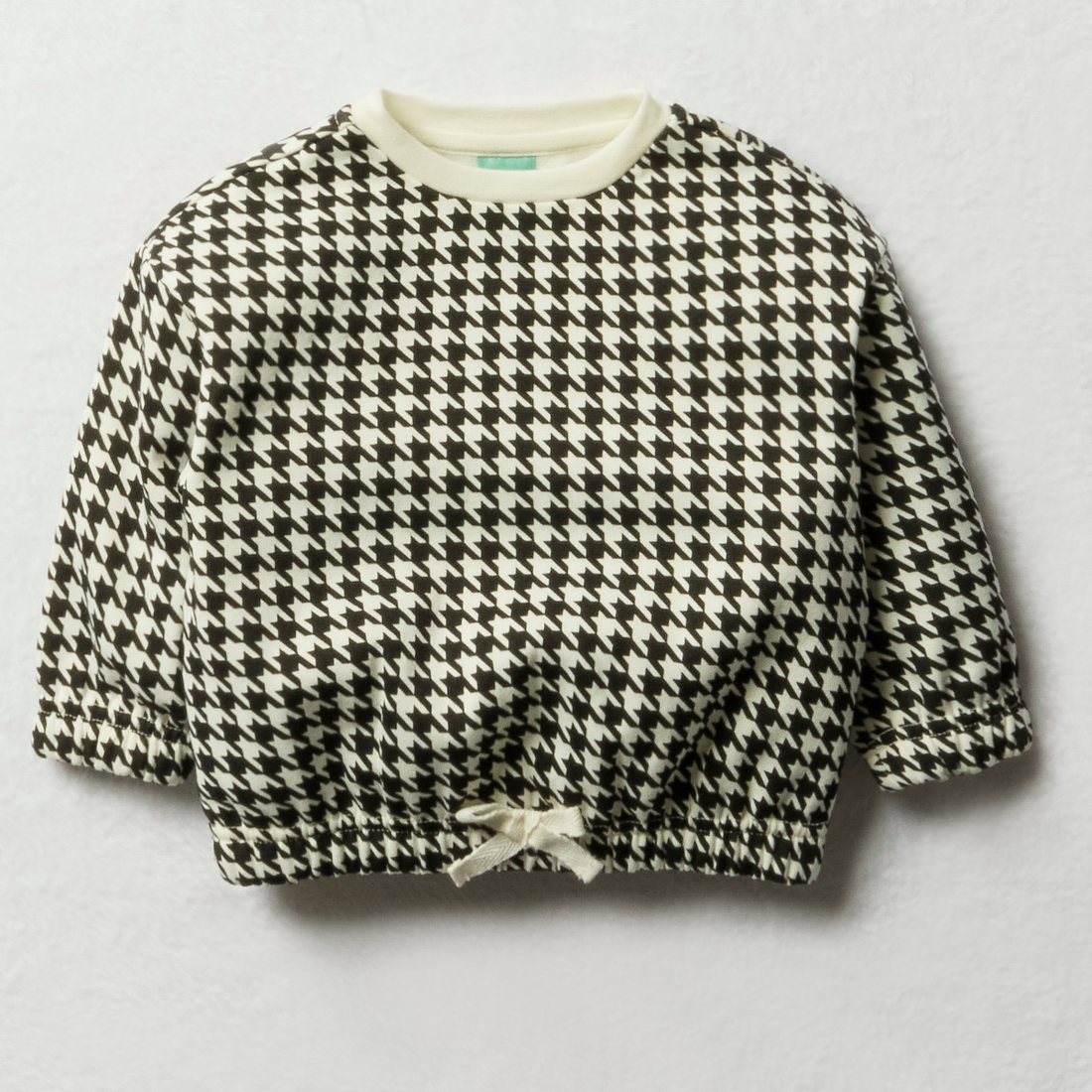 crewneck houndstooth tracktop egret-WHITE-3-6 MTHS