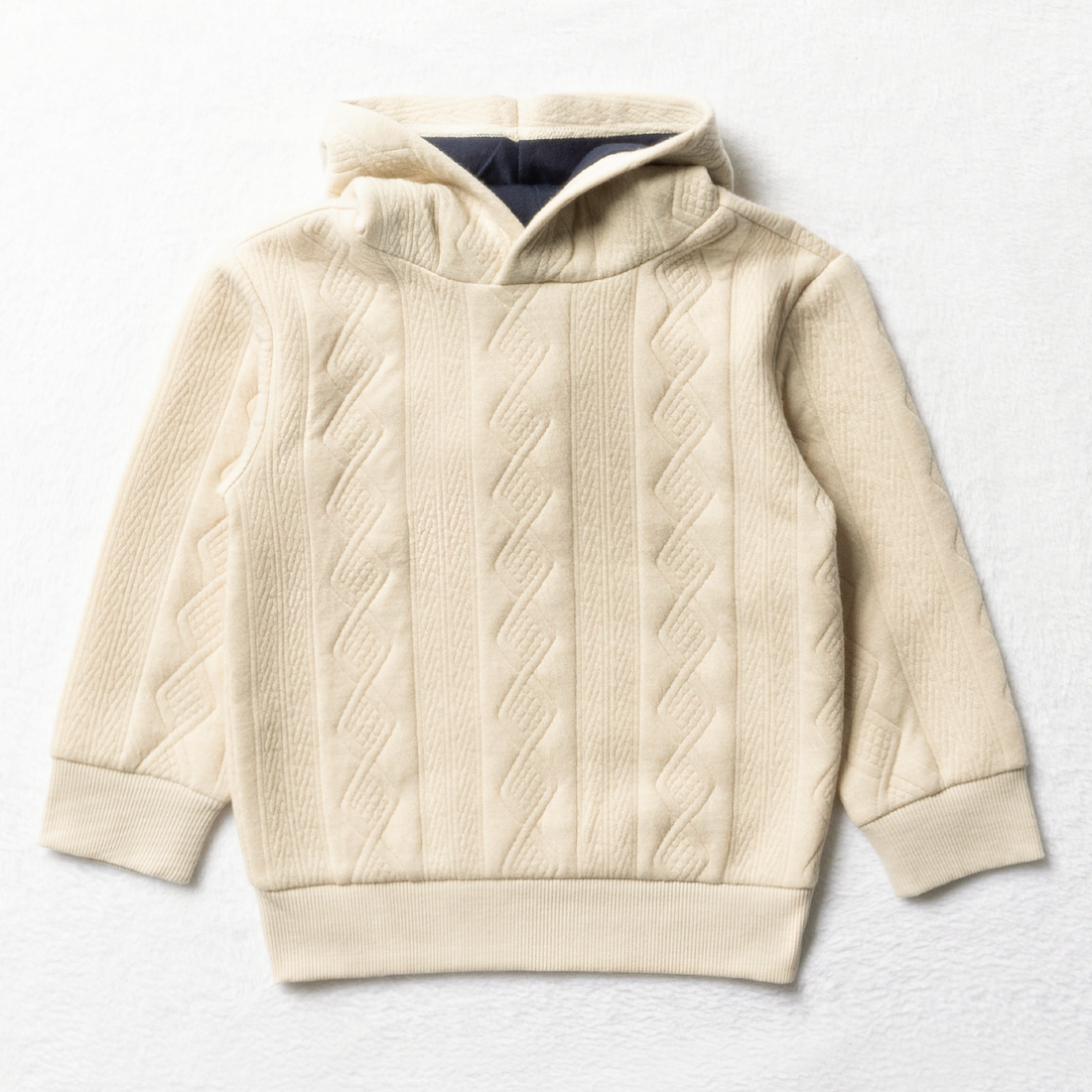 MI Hooded bubble knit tracktop stone-STONE-2-3 YRS