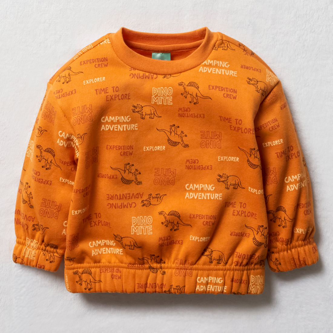 Aop animals crewneck tracktop basic tangerine-TANGERINE-3-6 MTHS