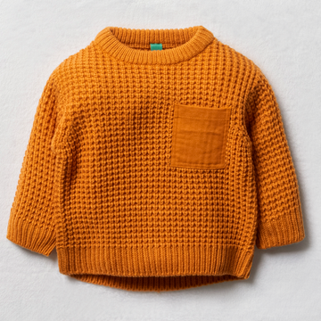 Crew neck with pocket knitwear burnt orange-BURNT ORANGE-3-6 MTHS