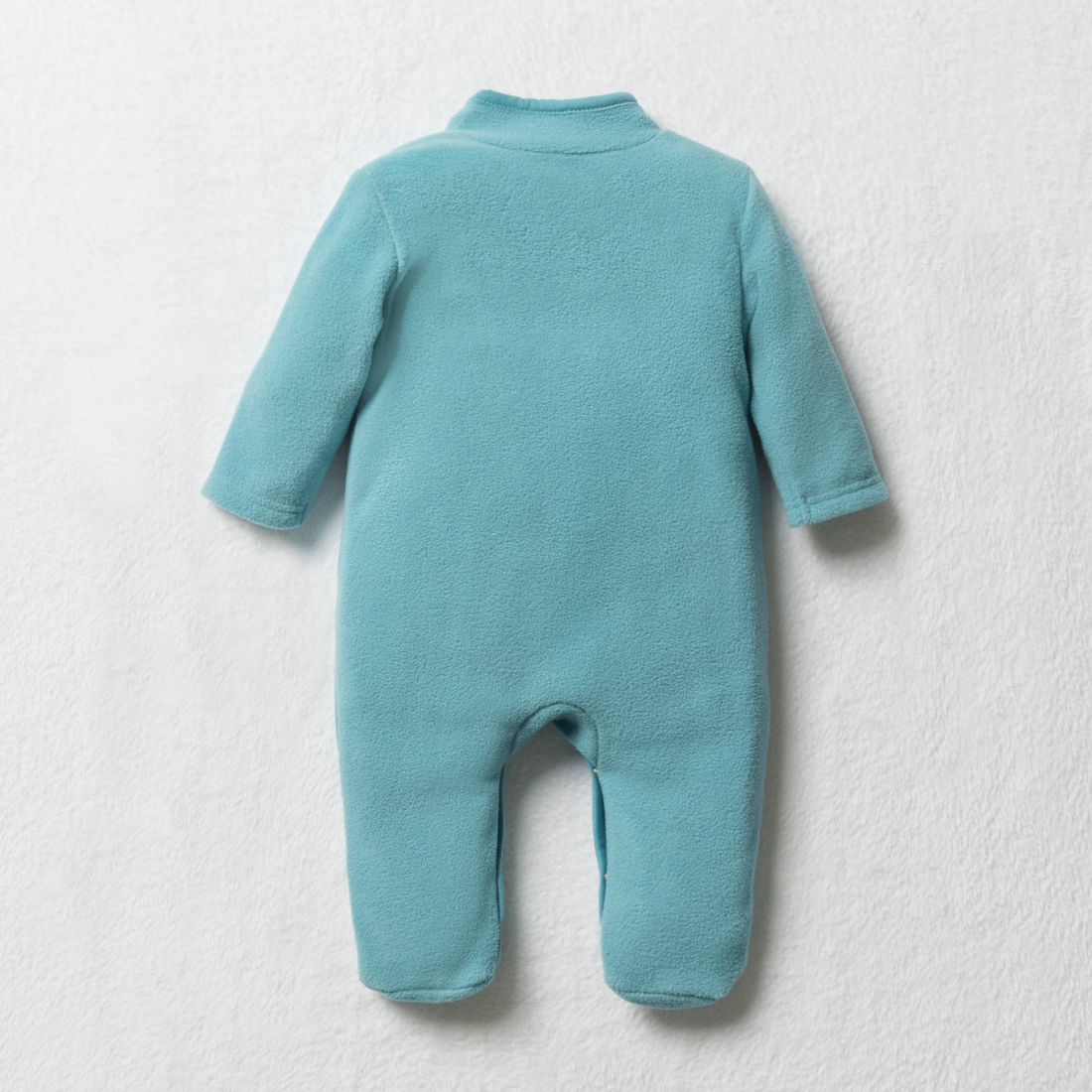 Mandarin collar microfleece babygrow Delphinium bl-MID BLUE-0-3 MTHS