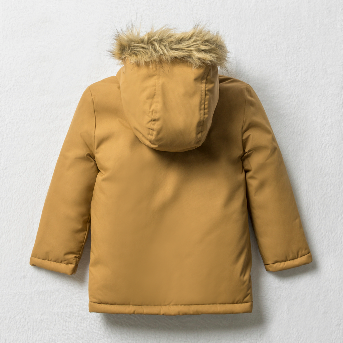 Hooded parka jacket mocha-MOCHA-3-4 YRS