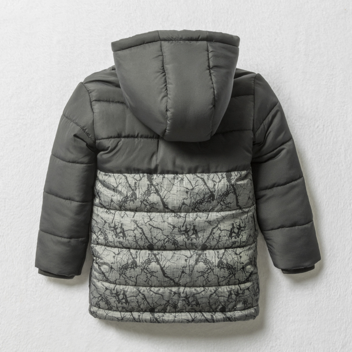 Marble puffer parka hooded black-BLACK-8-9 YRS (1)