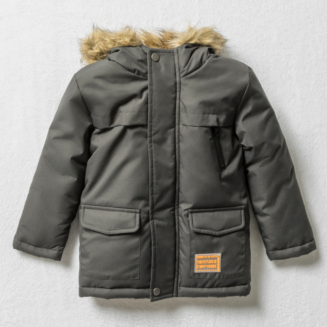 Hooded parka jacket black-BLACK-3-4 YRS