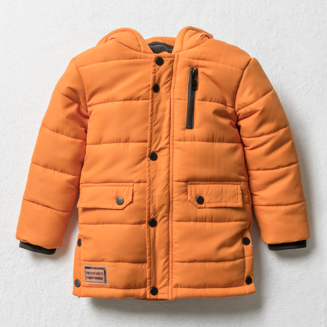 Puffer parka hooded burnt orange-BURNT ORANGE-3-4 YRS