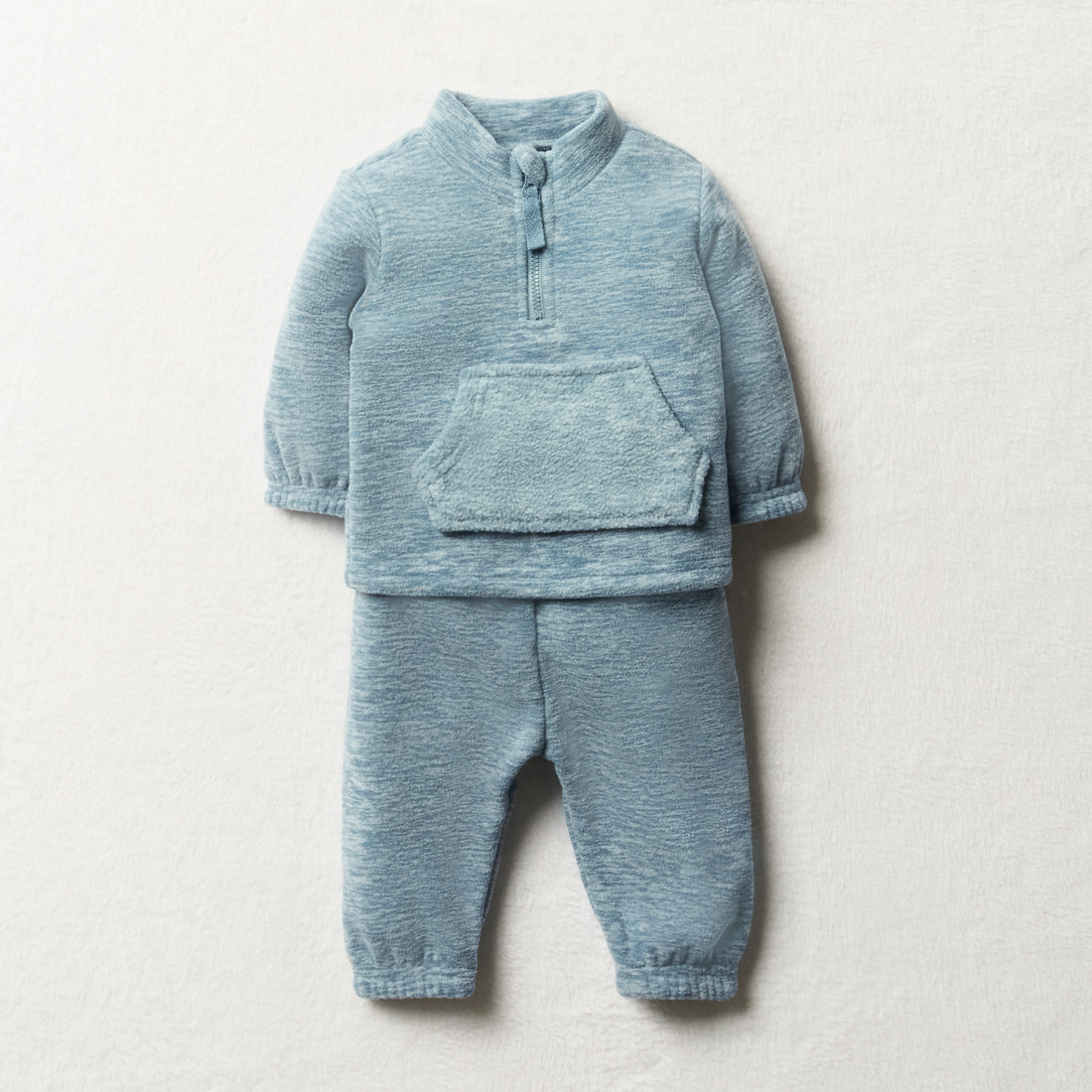 Microfleece tracksuit quarter zip moonlight blue-MID BLUE-12-18 MTHS