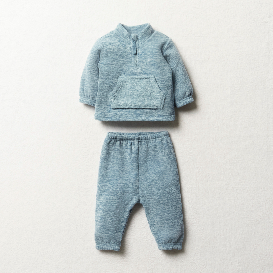 Microfleece tracksuit quarter zip moonlight blue-MID BLUE-12-18 MTHS