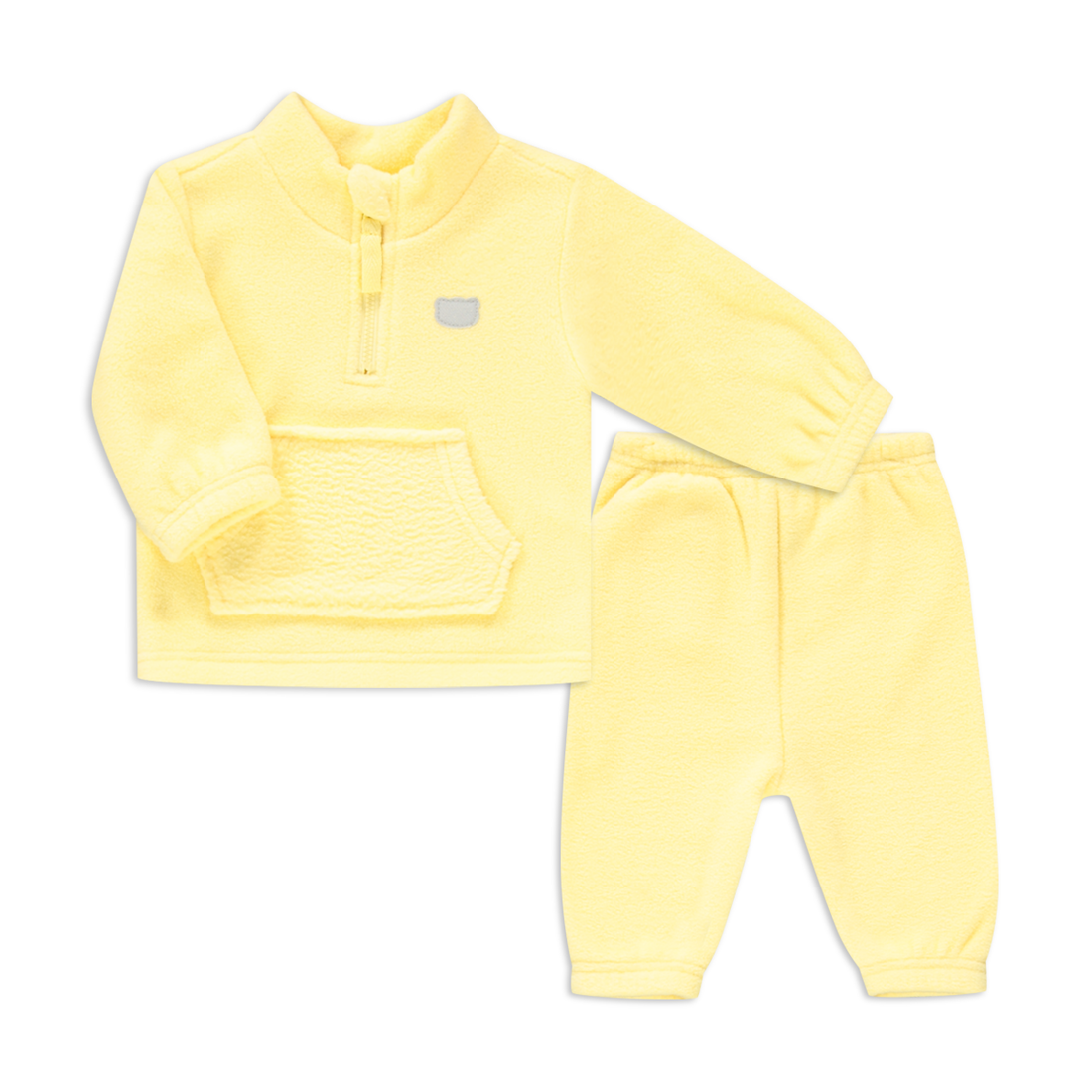 Microfleece tracksuit quarter zip pale banana-LEMON-0-3 MTHS