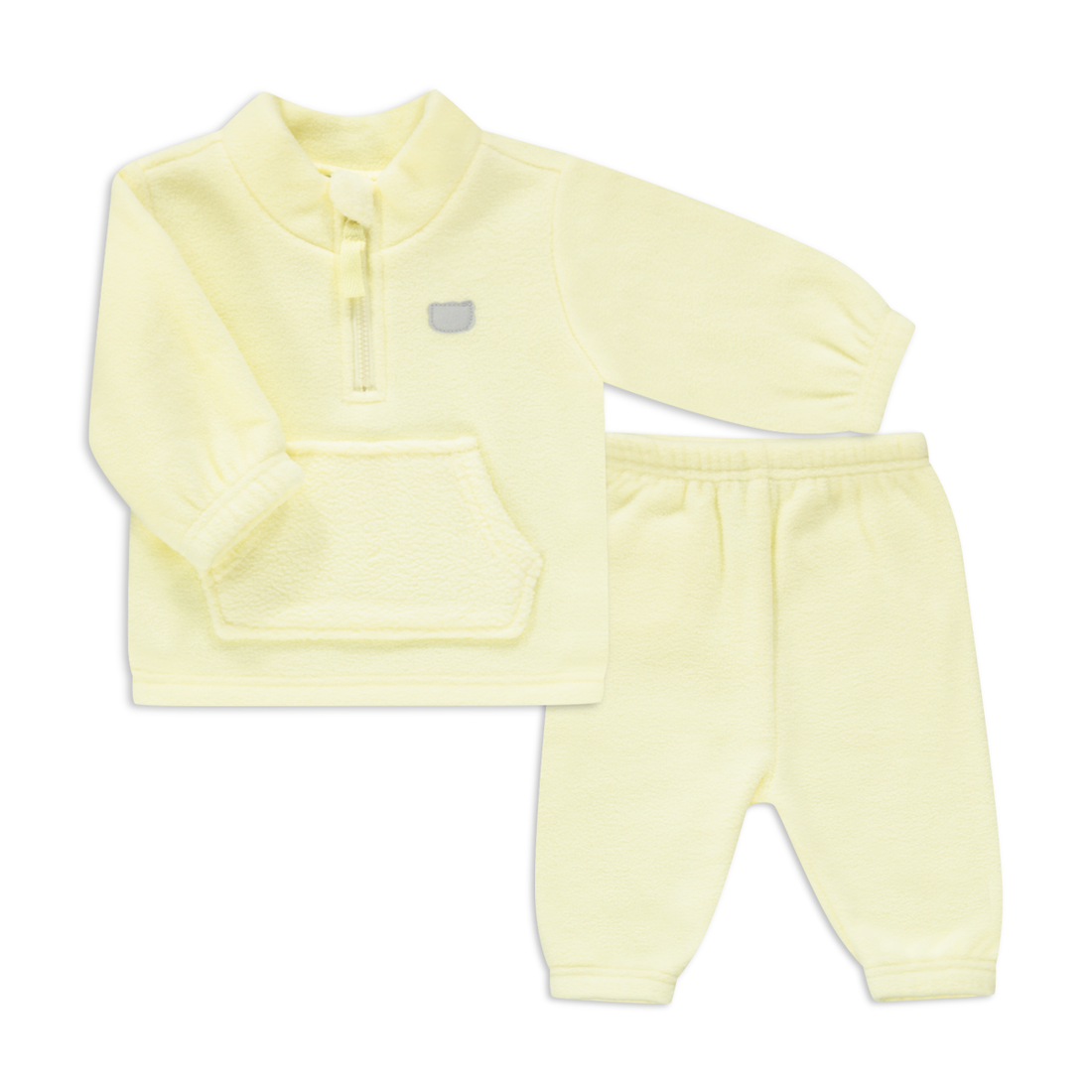 Microfleece tracksuit quarter zip pear sorbet-CREAM-0-3 MTHS