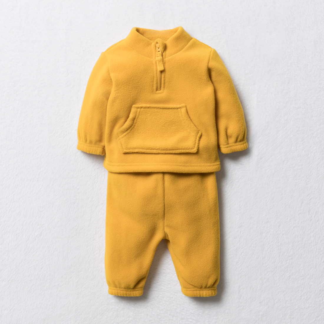 Microfleece tracksuit quarter zip mineral yellow-OCHRE-0-3 MTHS