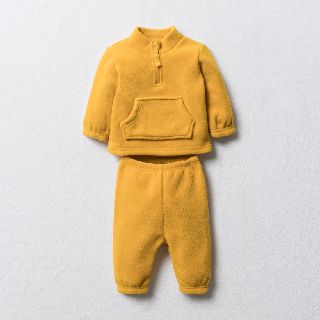 Microfleece tracksuit quarter zip mineral yellow-OCHRE-0-3 MTHS