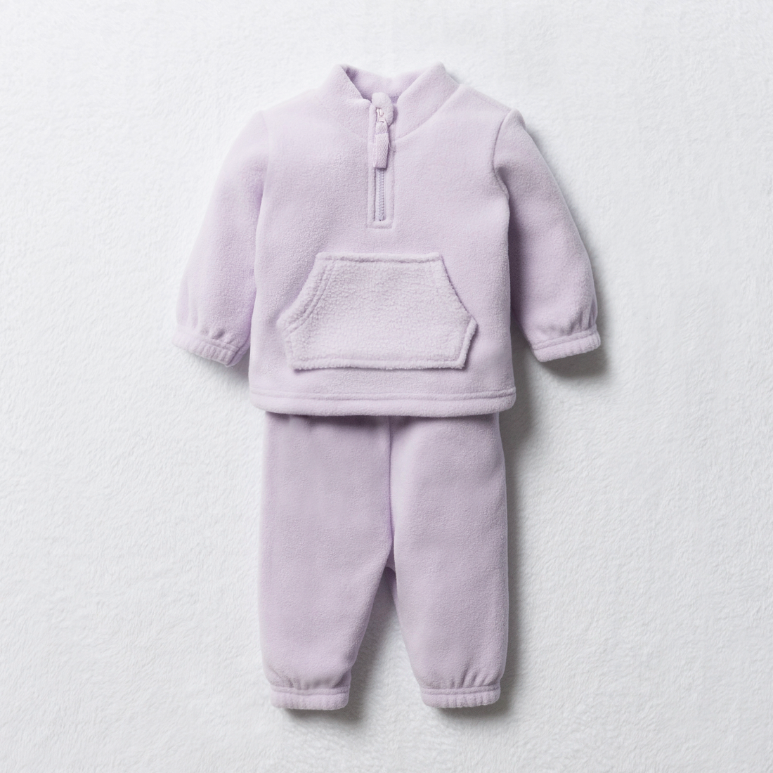 Microfleece tracksuit quarter zip pastel lilac-LILAC-0-3 MTHS