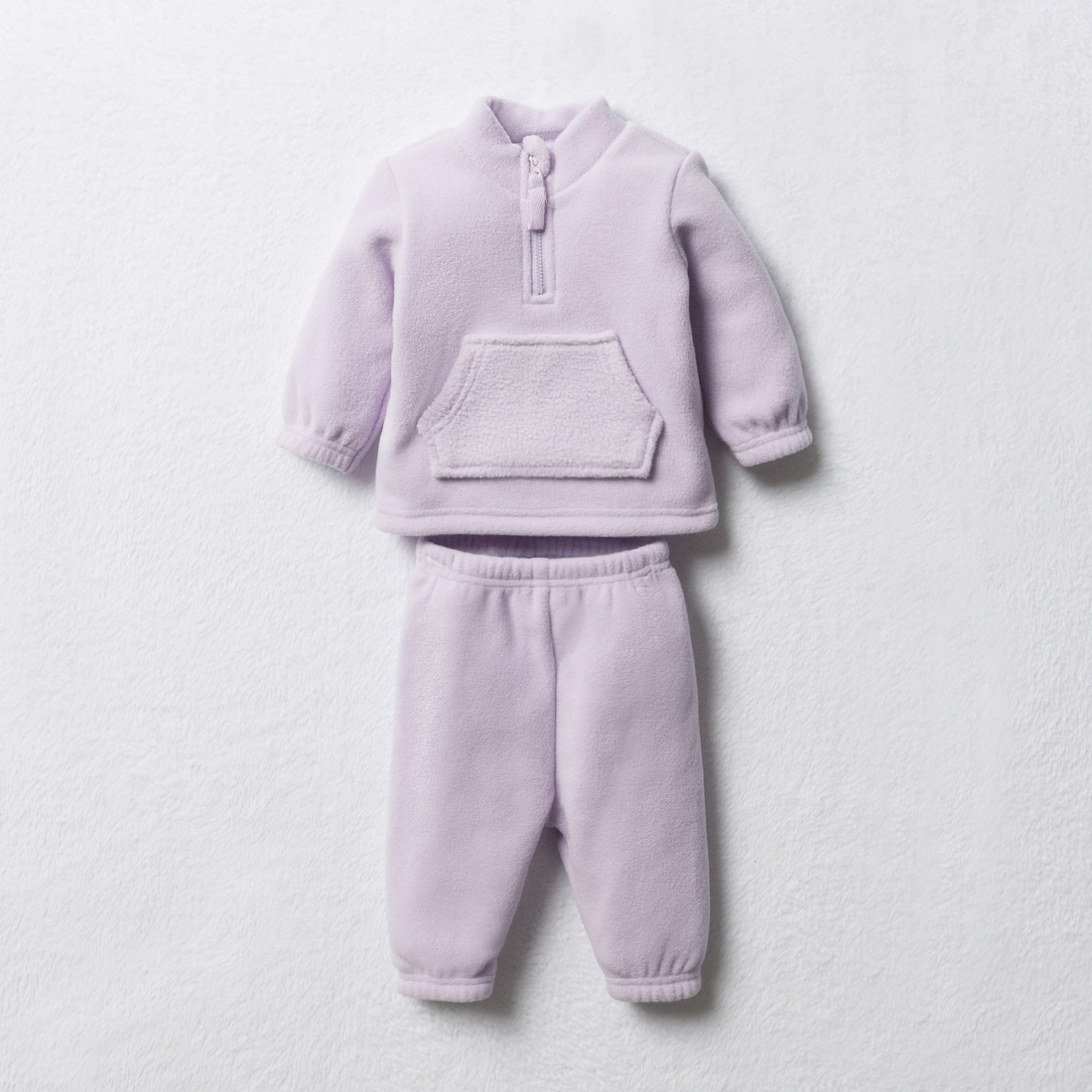 Microfleece tracksuit quarter zip pastel lilac-LILAC-0-3 MTHS