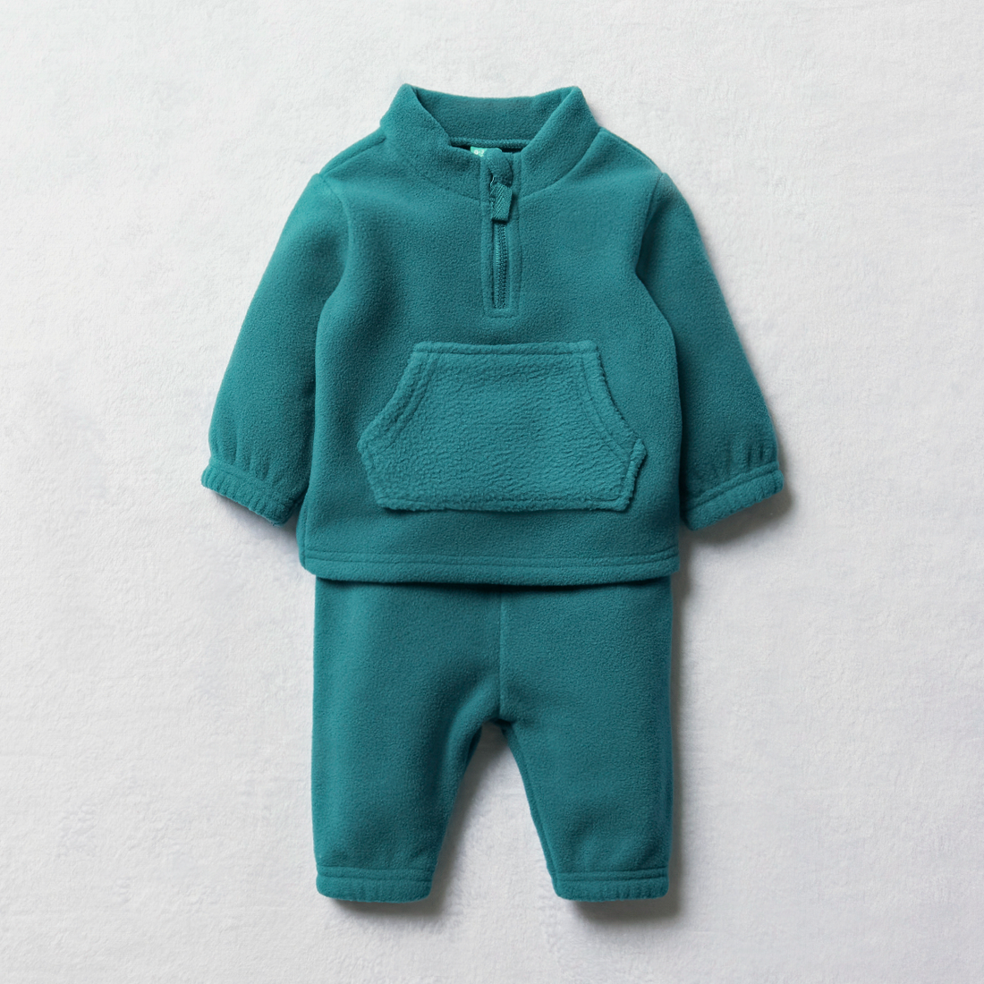 Microfleece tracksuit quarter zip harbor blue-ASSORTED-0-3 MTHS