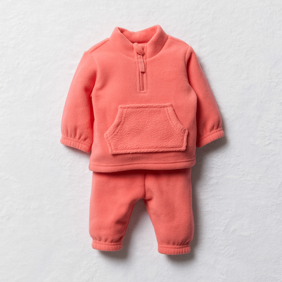 Microfleece tracksuit quarter zip tea rose-MID PINK-0-3 MTHS