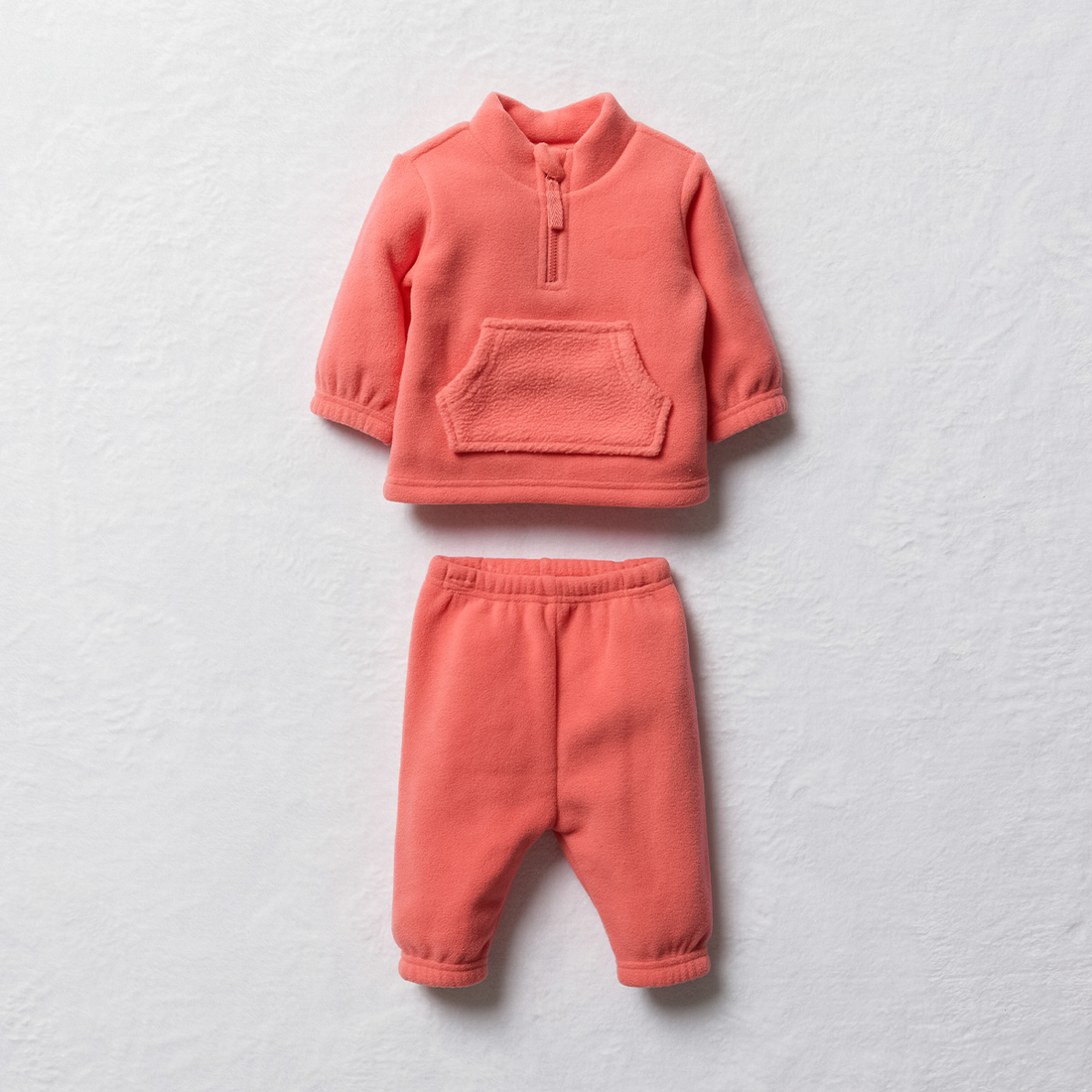 Microfleece tracksuit quarter zip tea rose-MID PINK-0-3 MTHS