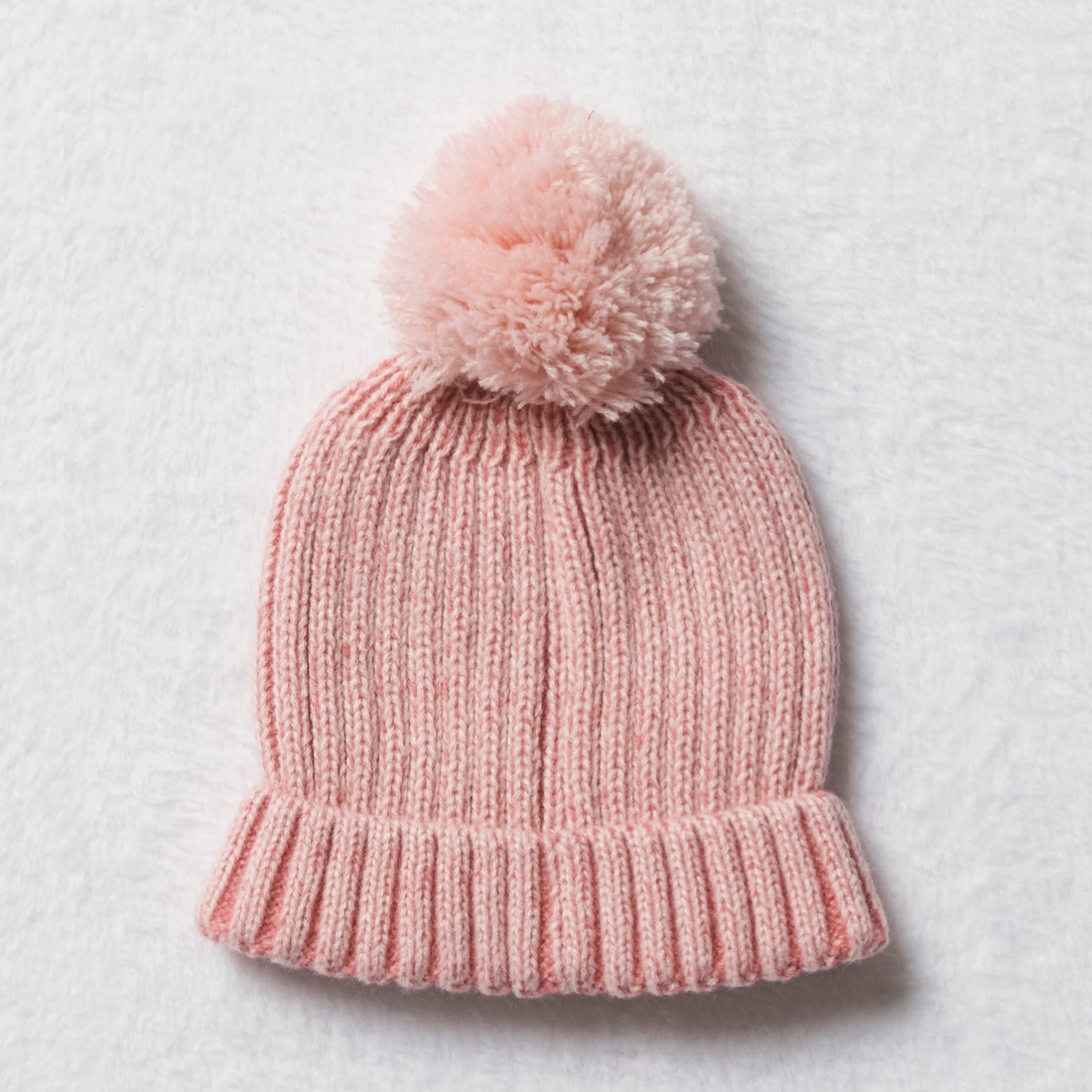 Rib marled hat fash brandied apricot-DUSTY PINK-50 CM