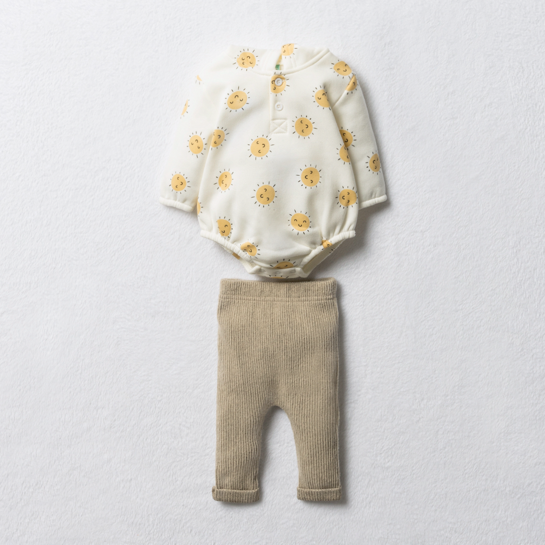 Fleece romper and legging set sun Egret-CREAM-0-3 MTHS