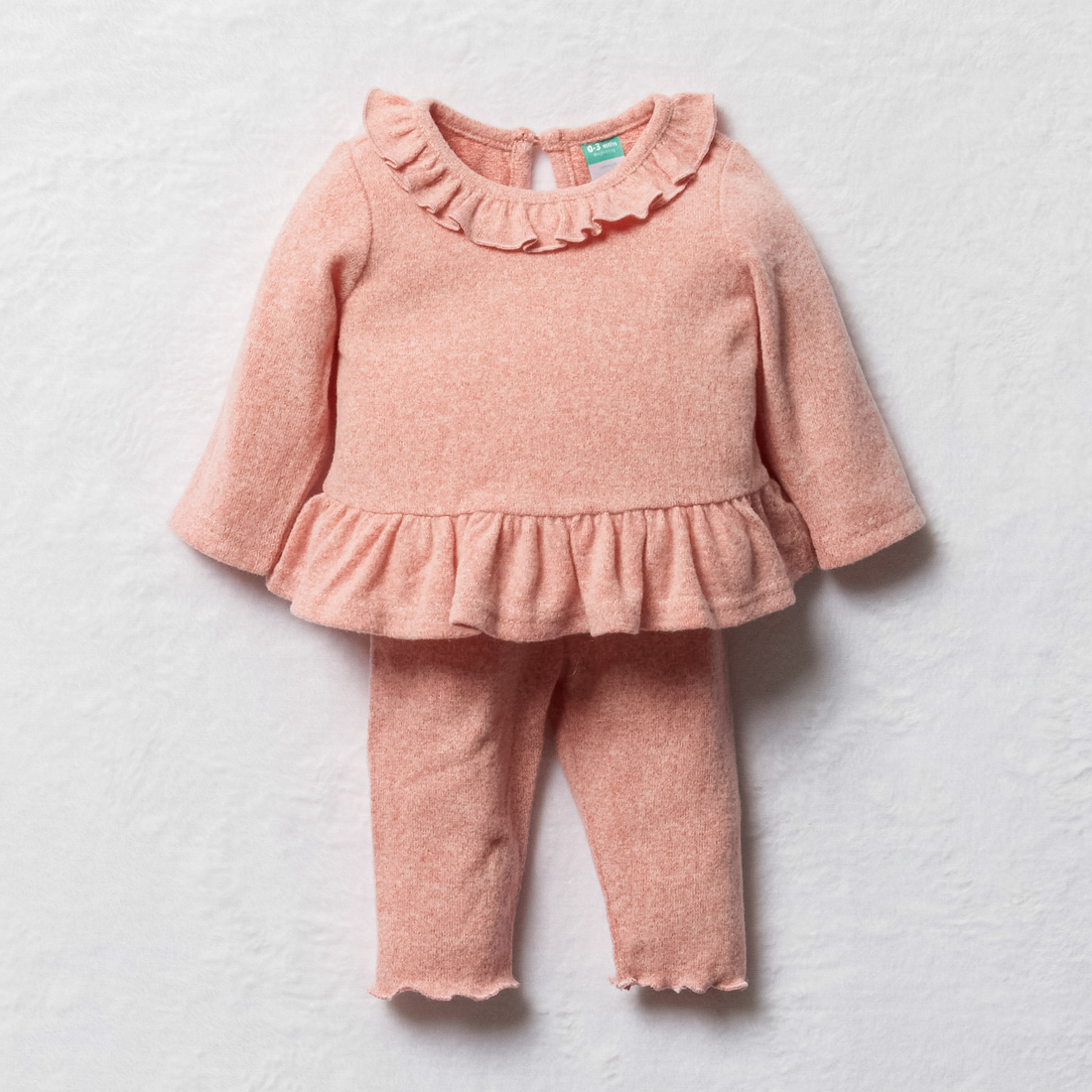 Cut and sew frill set tea rose-MID PINK-TINY BABY