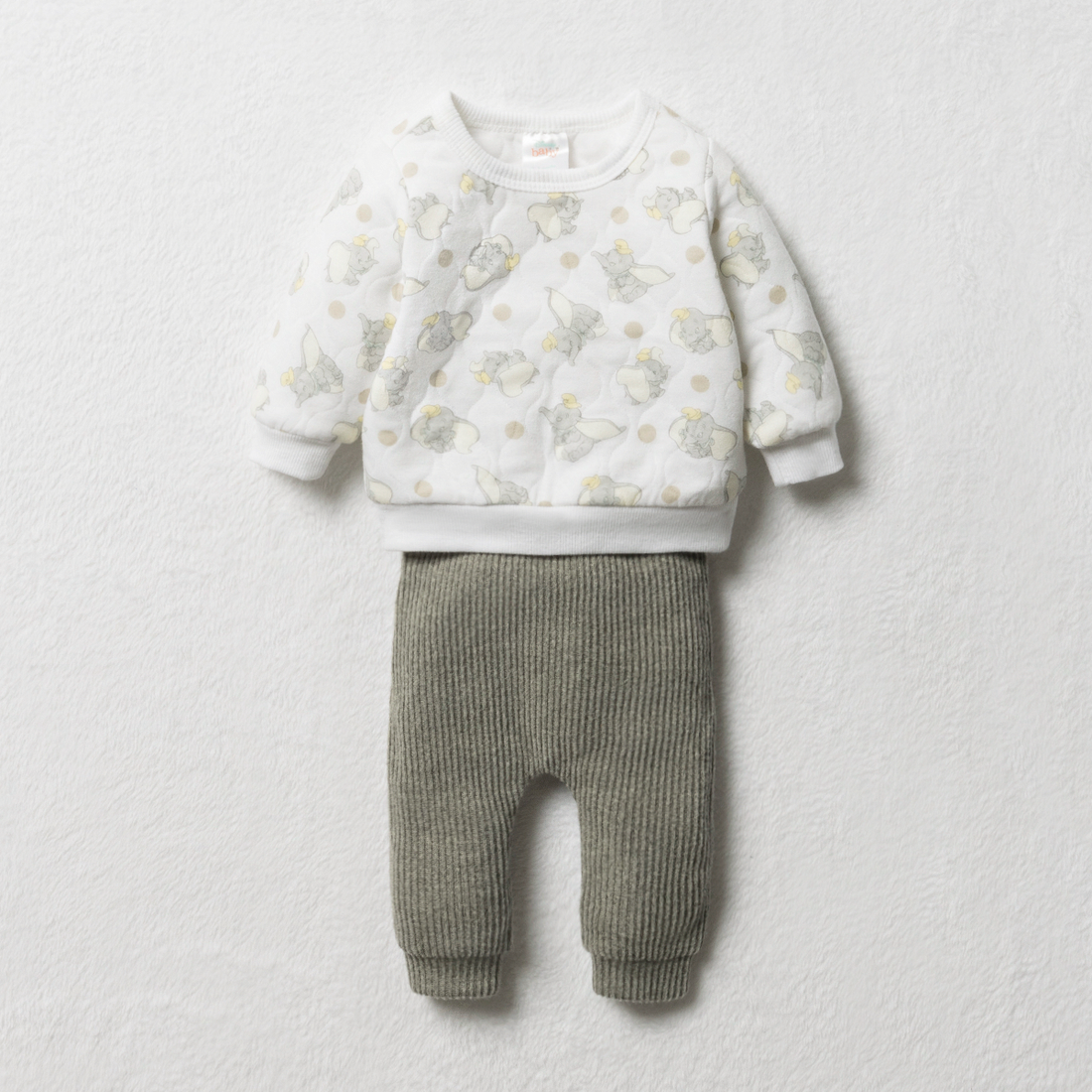 Dumbo Airlayer crew neck set white grey-WHITE-0-3 MTHS