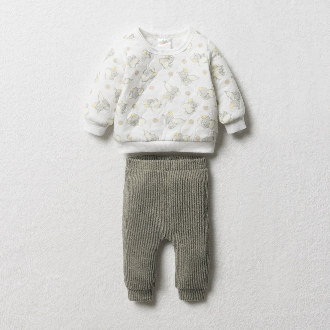 Dumbo Airlayer crew neck set white grey-WHITE-0-3 MTHS