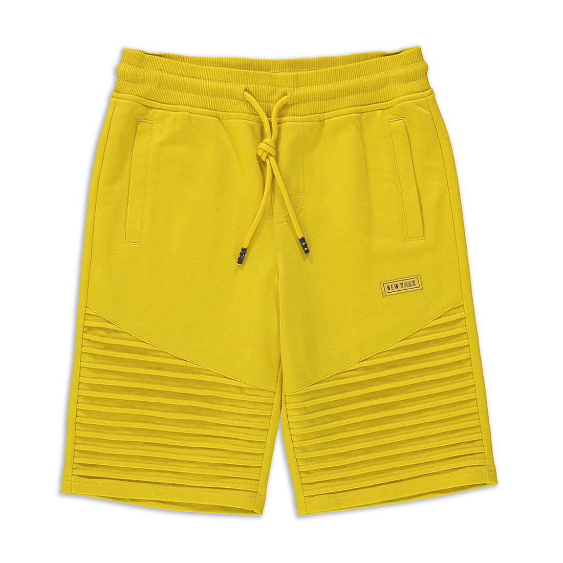 Pin tuck fashion knit short chartreuse-CHARTREUSE-12-13 YRS