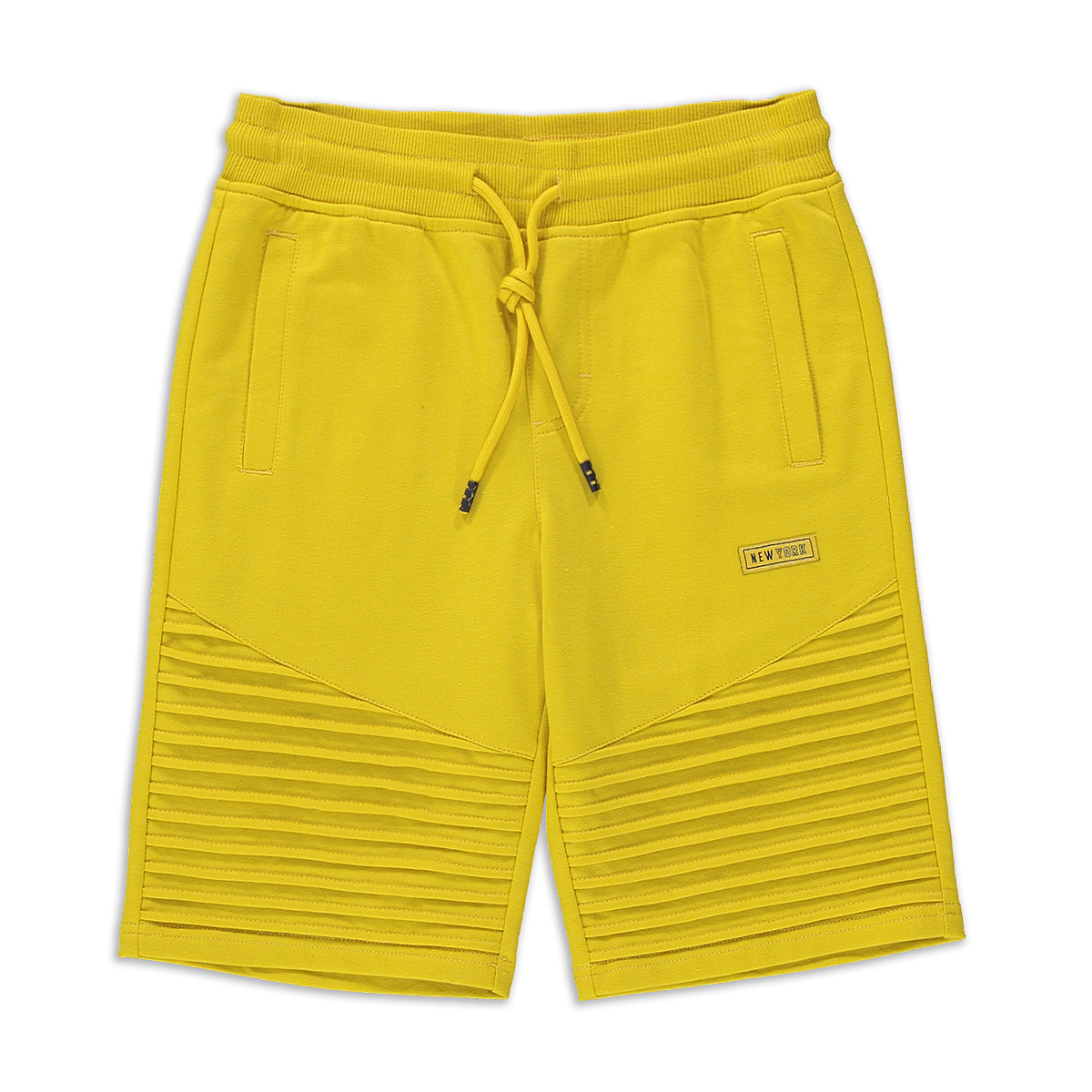 Pin tuck fashion knit short chartreuse-CHARTREUSE-12-13 YRS