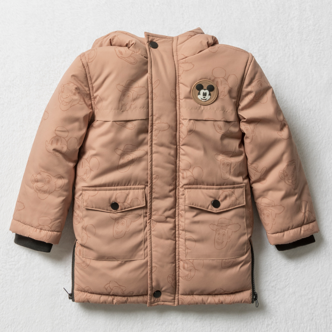 Disney puffer parka jacket mocha-MOCHA-5-6 YRS