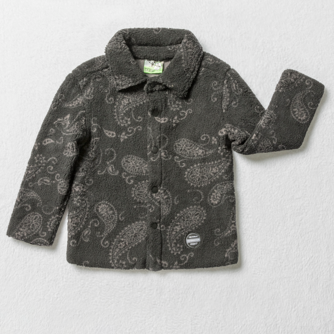 Fluffy paisley shacket black-BLACK-3-4 YRS