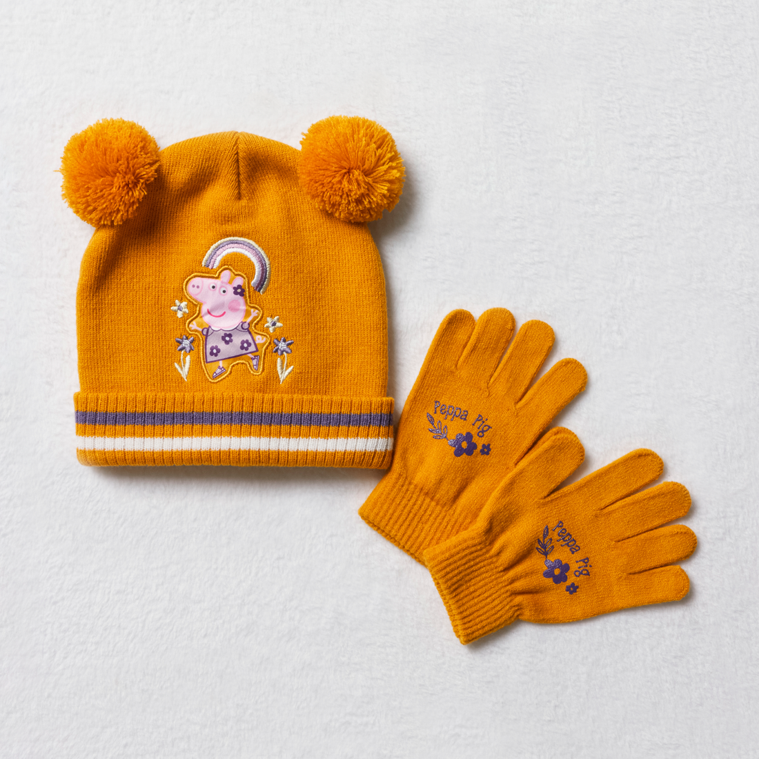 PG peppa st gloves and beanie ochre-OCHRE-52 CM