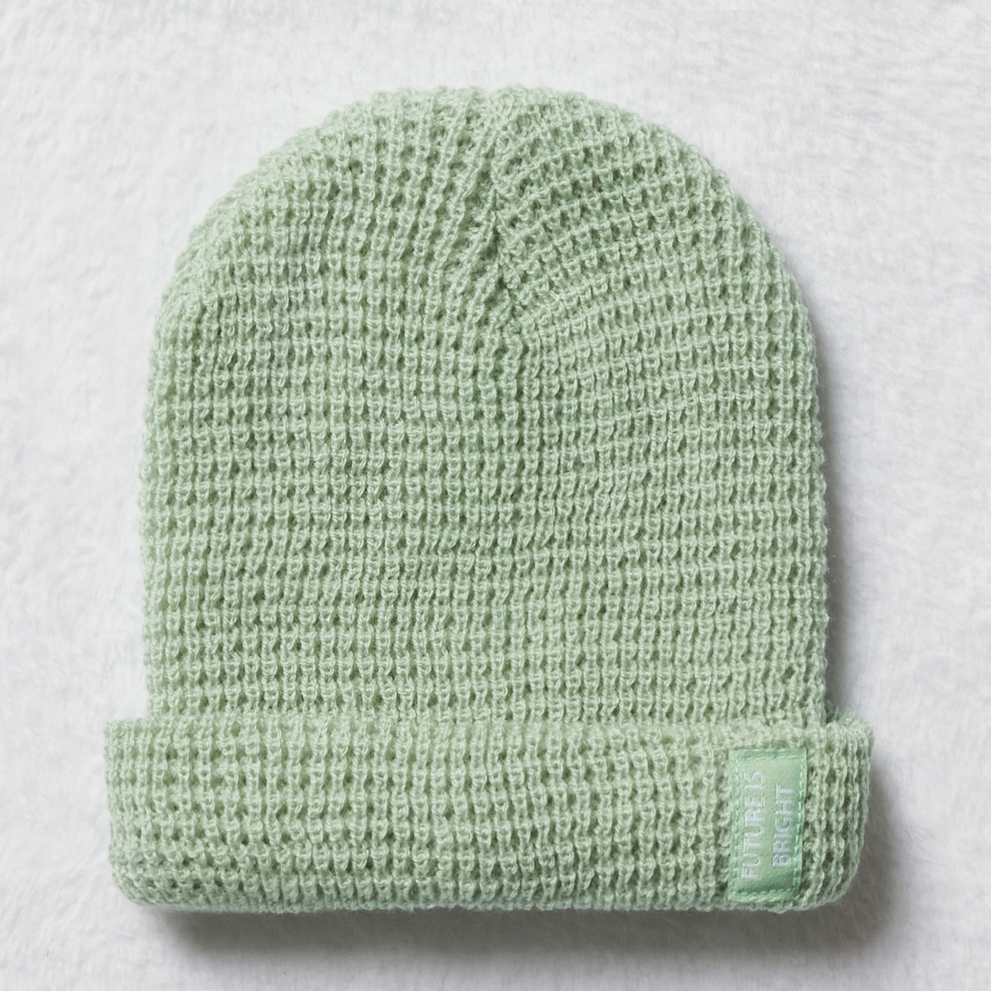 Waffle hat plain frosty green-SAGE-48 CM