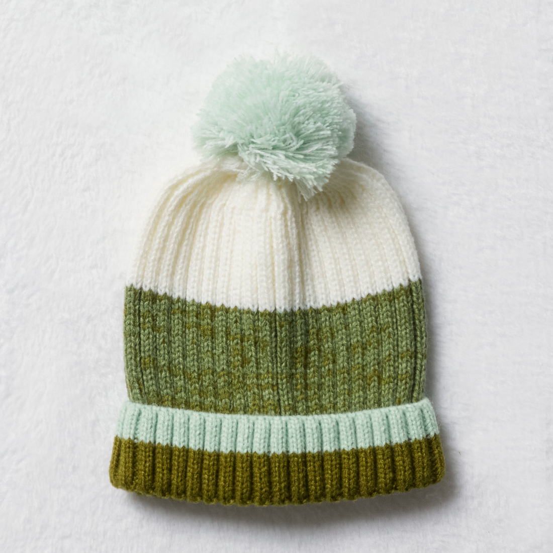 RIB STRIPE MARLED HAT FASH LODEN FROST-FATIGUE-50 CM