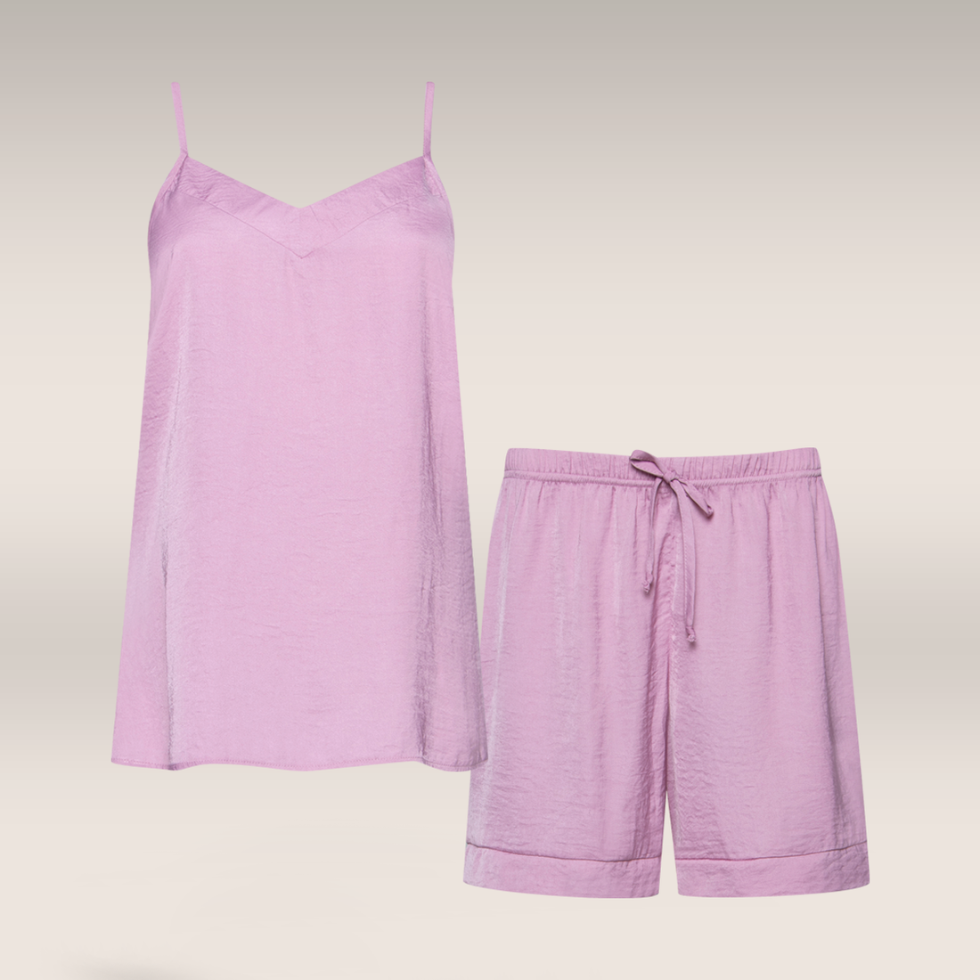 Satin short set mauve-MAUVE-M