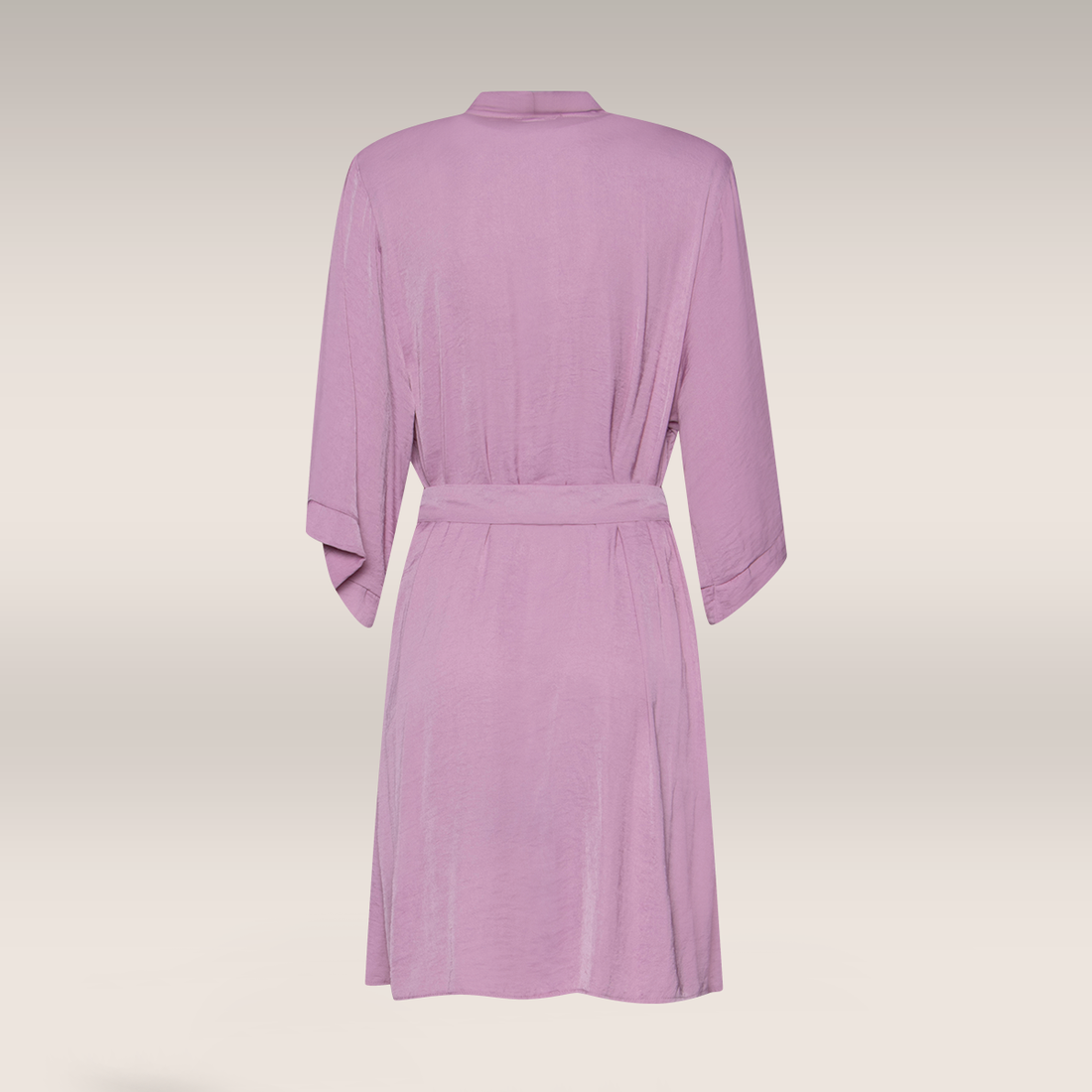 SATIN KNEE LENGTH GOWN-MAUVE-M