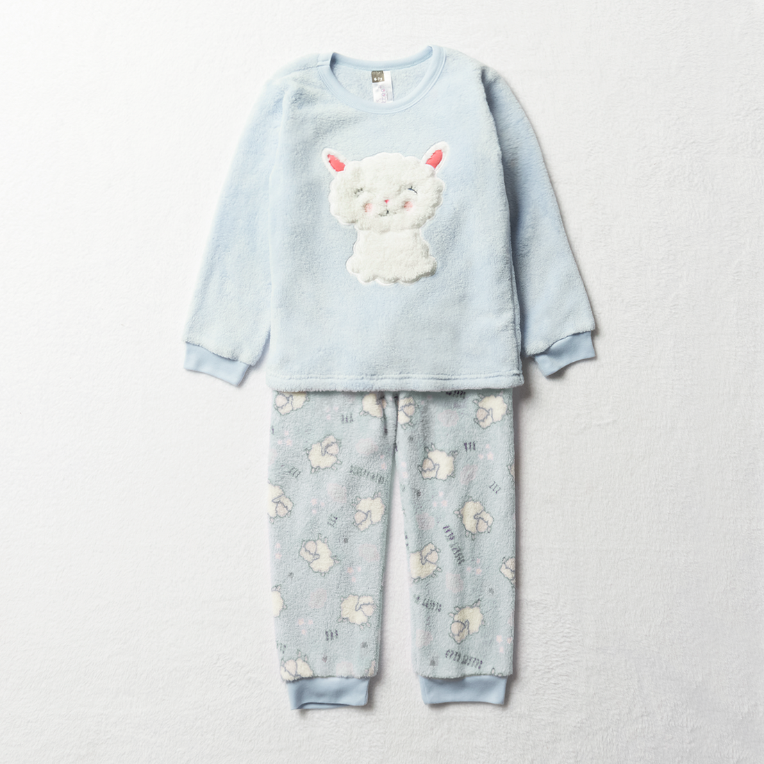 PG llama fleece pj-MID BLUE-2-3 YRS