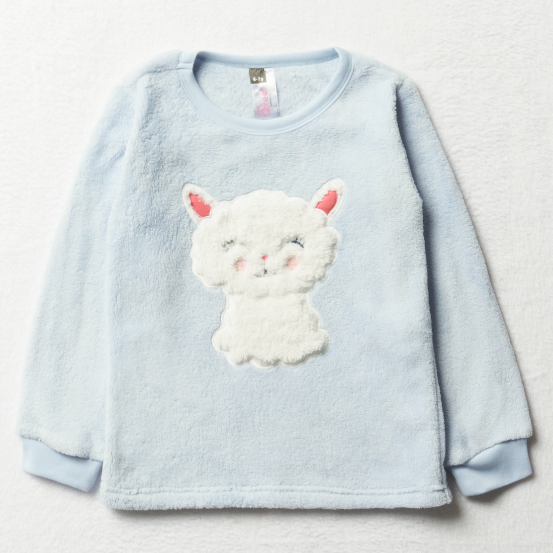 PG llama fleece pj-MID BLUE-2-3 YRS