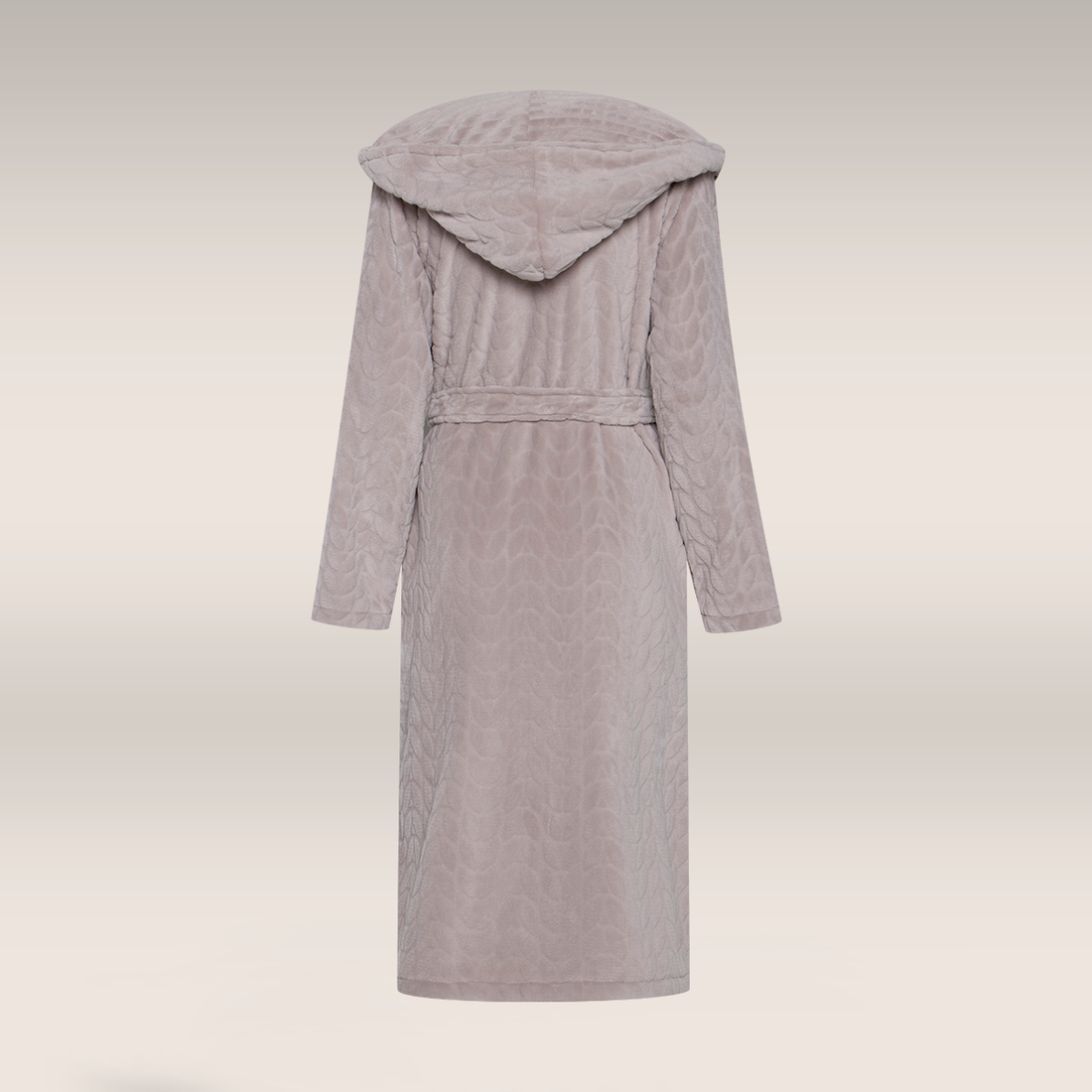 Coral fleece hooded gown mocha-MOCHA-M