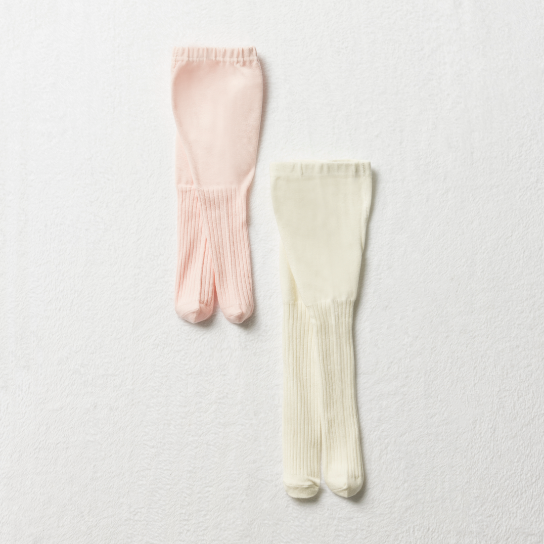 Thick rib cable tights strawberry cream and egret-LIGHT PINK-6-12 MTHS