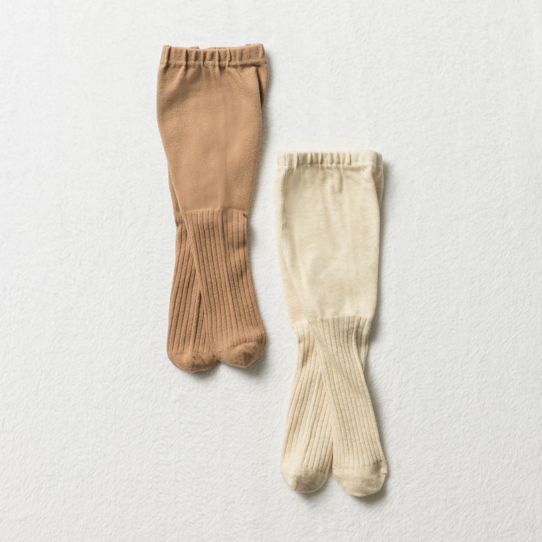 Thick rib cable tights oatmeal and beaver fur-NUDE-6-12 MTHS