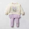 Minnie fleece legging set egret orchid bloom-LILAC-6-12 MTHS