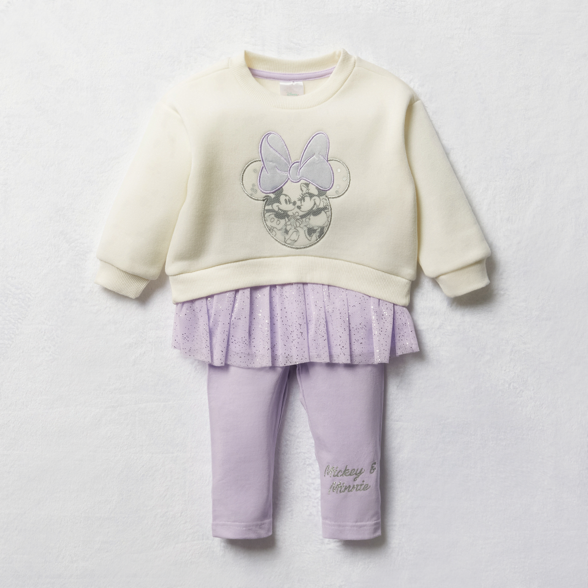 Minnie fleece legging set egret orchid bloom-LILAC-6-12 MTHS